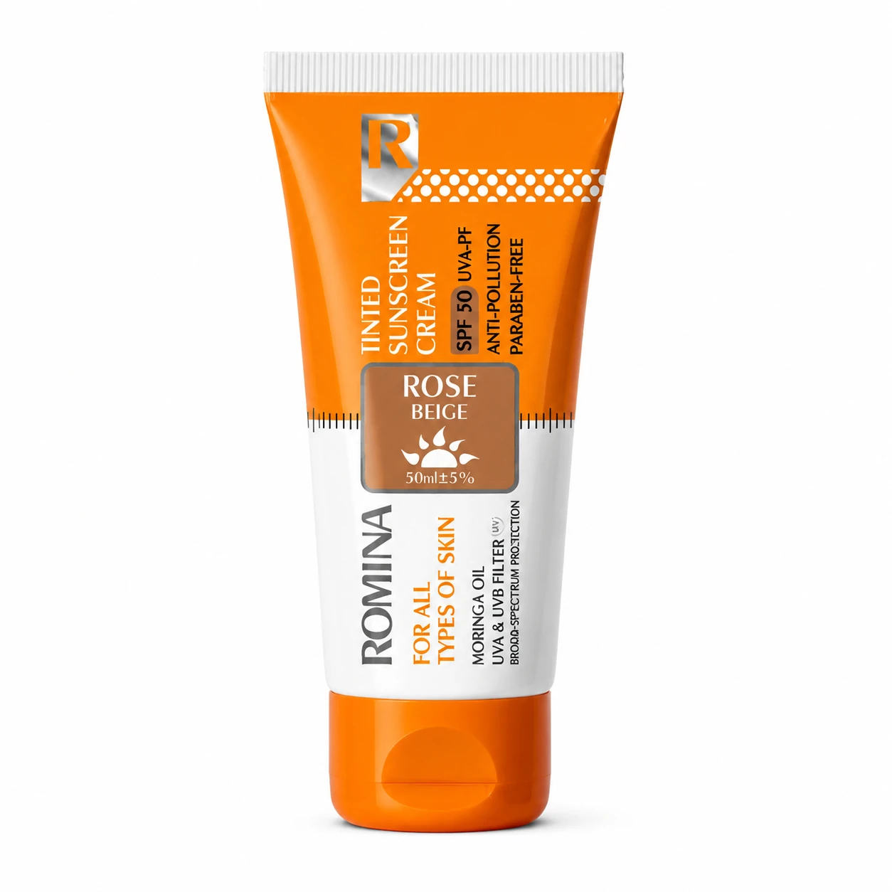 کرم-رنگی-تیره-50.webp کرم ضد آفتاب رنگی تیره SPF50 حجم 50 میل رومینا - تصویر 1