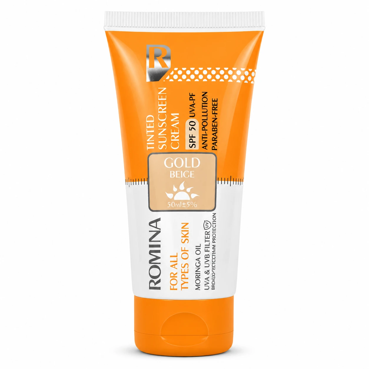 کرم-ضدافتاب-رنگی-روشن-50.webp کرم ضد آفتاب رنگی روشن SPF50 حجم 50 میل رومینا - تصویر 1